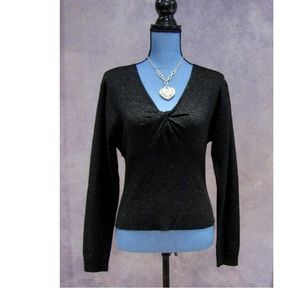 NEW Warrior Girl Silk Blend Black & Silver Sweater